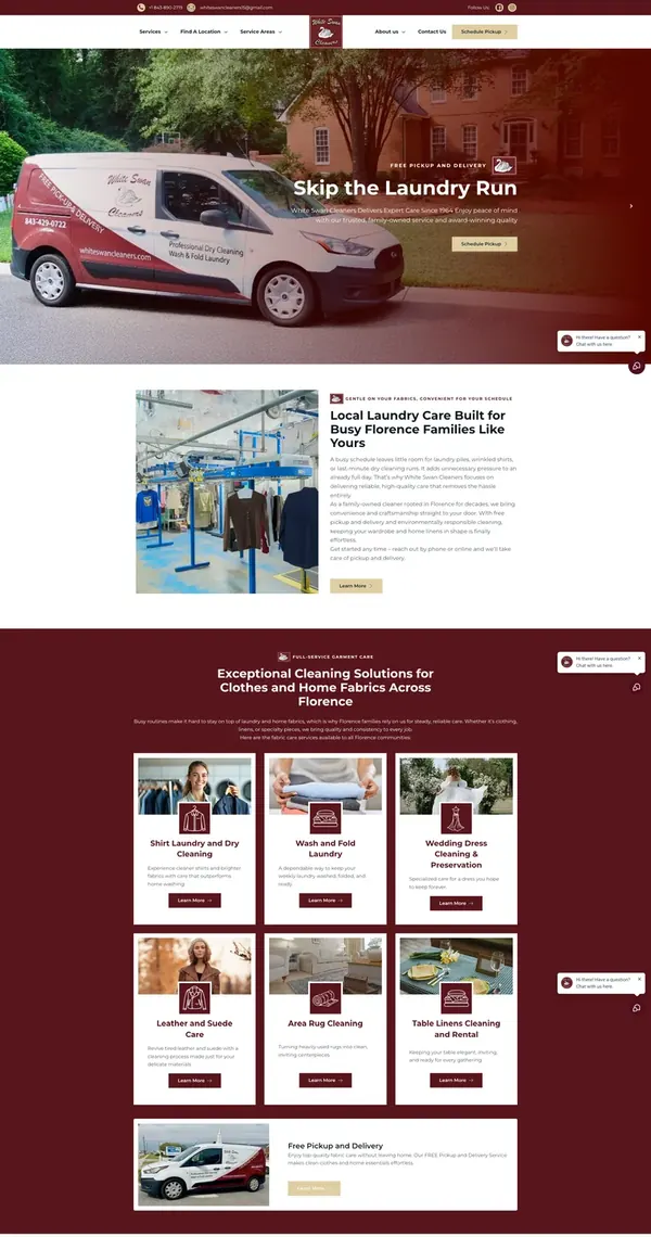 White Swan Cleaners homepage